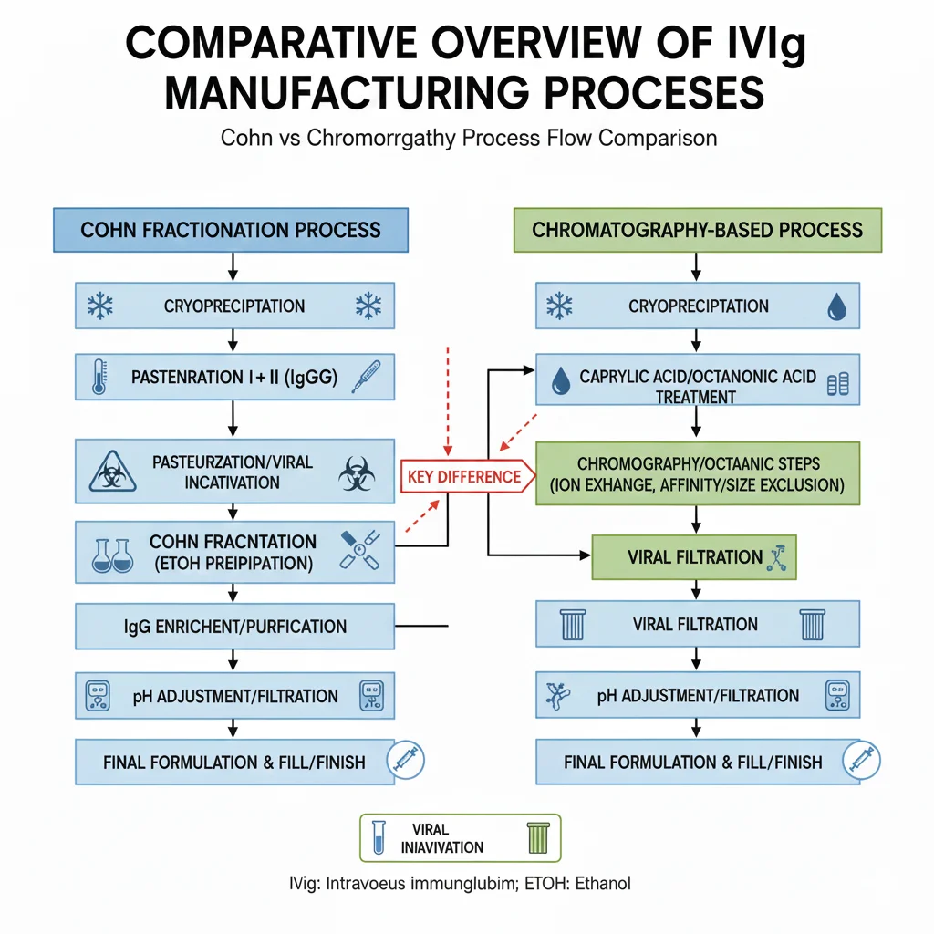 Comparative overview of IVIg manufacturing processes